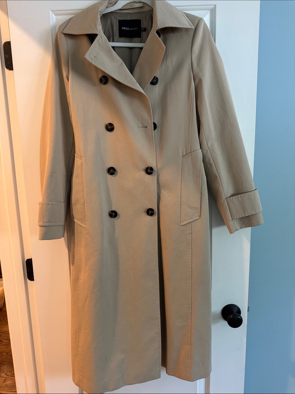 Mango (MNG Selection) Women's Beige Double-Breasted Trench Coat